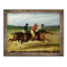 Tablou inramat - Theodore Gericault - Cursa de cai, 60 x 80 cm - - Roveli