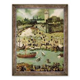 Tablou inramat - Alonso Sanchez Coello - Portul Sevilla, 60 x 80 cm - - Roveli