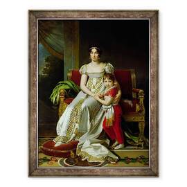 Tablou inramat - Baron Gerard, Francois Pascal Simon - Hortense de Beauharnais 1783-1837 Regina Olandei si Fiul ei, 60 x 80 cm - - Roveli