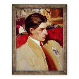 Tablou inramat - Joaquin Sorolla y Bastida - Autoportret in profil, 60 x 80 cm - - Roveli
