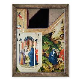Tablou inramat - Melchior Broederlam - Altar al Chartreuse de Champmol, partea dreapta reprezentand Prezentarea in Templu si Zborul in Egipt, 60 x 80 cm - - Roveli