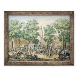 Tablou inramat - Paulus Constantin La Fargue - Piata de la Haga, 60 x 80 cm - - Roveli