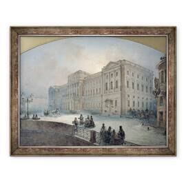 Tablou inramat - Vasili Semenovich Sadovnikov - Vedere la Palatul Mariinsky in timpul iernii, 60 x 80 cm - - Roveli
