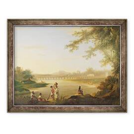 Tablou inramat - William Hodges - Podul Marmalong, cu un Sepoy si Bastinasii in prim-plan, 60 x 80 cm - - Roveli