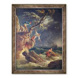 Tablou inramat - Claude Joseph Vernet - Furtuna, 60 x 80 cm - - Roveli