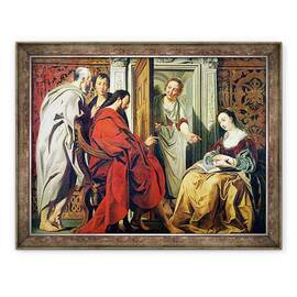 Tablou inramat - Jacob Jordaens - Hristos la Casa Marta si Maria din Betania, 60 x 80 cm - - Roveli