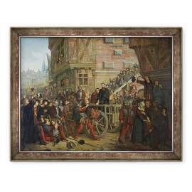 Tablou inramat - Leon Charles Adrien Bailly - Tortura lui Etienne Dolet 1509-46, 60 x 80 cm - - Roveli