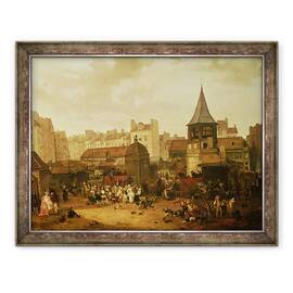 Tablou inramat - Philibert Louis Debucourt - Bucurandu-se la Les Halles pentru a sarbatori nasterea Delfinului Louis al Frantei 1781-89 21 ianuarie 1781, 60 x 80 cm - - Roveli