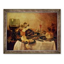 Tablou inramat - Willem Claesz Heda - Natura moarta cu placinta cu fructe, 60 x 80 cm - - Roveli