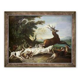 Tablou inramat - Alexandre-Francois Desportes - Vanatoarea de caprioare, 70 x 90 cm - - Roveli