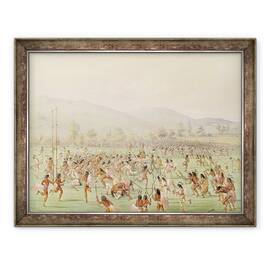 Tablou inramat - George Catlin - Indian Ball joc, 70 x 90 cm - - Roveli