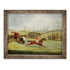 Tablou inramat - Henry Thomas Alken - Curs de cai cu obstacole II, 70 x 90 cm - - Roveli