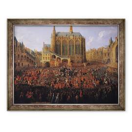 Tablou inramat - Pierre-Denis Martin - Plecarea lui Ludovic al XV-lea 1710-74 din Sainte-Chapelle II, 70 x 90 cm - - Roveli