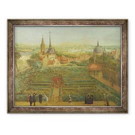 Tablou inramat - Scoala franceza - Gradinile Parintilor Doctrinei Crestine si Abatia Sfantului Victor, 70 x 90 cm - - Roveli