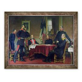 Tablou inramat - Anton Alexander von Werner - Discutarea unei strategii de razboi la Versailles, 70 x 90 cm - - Roveli