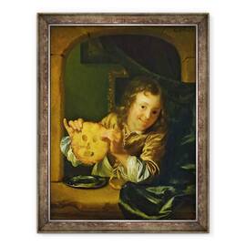 Tablou inramat - Godfried Schalcken - Baiat cu clatite, 70 x 90 cm - - Roveli