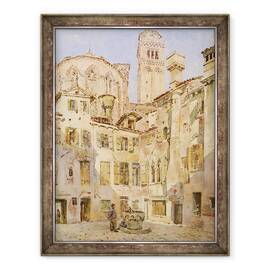 Tablou inramat - George Price Boyce - Biserica Frari, Venetia, de la Campiello San Rocco, 70 x 90 cm - - Roveli