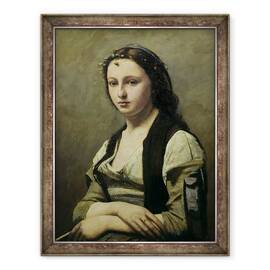 Tablou inramat - Jean Baptiste Camille Corot - Femeia cu perla, 70 x 90 cm - - Roveli