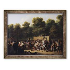Tablou inramat - Louis Leopold Boilly - Distributia produselor alimentare si a vinului pe Champs-Elysees, 70 x 90 cm - - Roveli