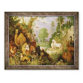 Tablou inramat - Roelandt Jacobsz. Savery - Orfeu Fermecand Animalele, 70 x 90 cm - - Roveli