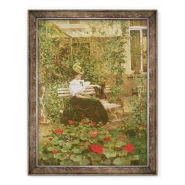 Tablou inramat - Victor Gilsoul - Flori pe terasa, 70 x 90 cm - - Roveli