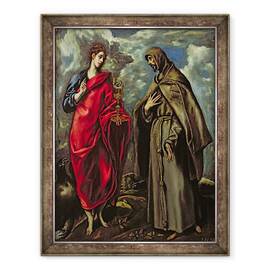Tablou inramat - El Greco - Sfantul Ioan Evanghelistul si Sfantul Francisc, 70 x 90 cm - - Roveli