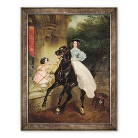Tablou inramat - Karl Pavlovich Bryullov - Calareta, Portretul lui Giovanina si Amacilia Paccini, sectiile contesei Samoilova, 70 x 90 cm - - Roveli