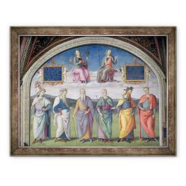 Tablou inramat - Pietro Perugino - Lunette de Prudence si Justitie, de la Sala dellUdienza, 70 x 90 cm - - Roveli
