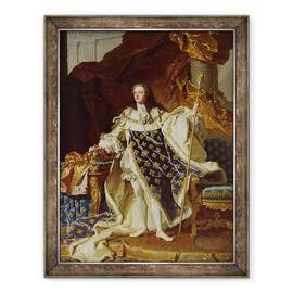 Tablou inramat - Hyacinthe Francois Rigaud - Portretul lui Ludovic al XV-lea 1715-74 in robe de incoronare, 70 x 90 cm - - Roveli