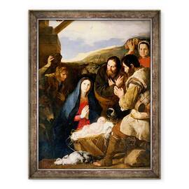 Tablou inramat - Jusepe de Ribera - Adorarea Pastorilor, 70 x 90 cm - - Roveli