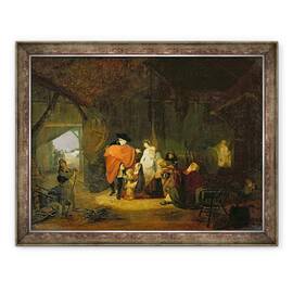Tablou inramat - Philibert-Louis Debucourt - Bunatatea lui Ludovic al XVI-lea 1754-93 in timpul iernii din 1784, 70 x 90 cm - - Roveli