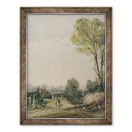 Tablou inramat - Richard Parkes Bonington - Paris din Pere Lachaise, 70 x 90 cm - - Roveli