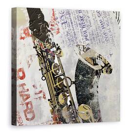 Tablou canvas - Diverse, Muzica, Instrumente muzicale, Saxofon, Culoare, 60 x 60 cm - - Roveli