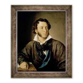 Tablou inramat - Vasili Andreevich Tropinin - Portretul lui Alexandru Puskin 1799-1837, 50 x 60 cm - - Roveli