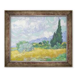 Tablou inramat - Vincent van Gogh - Campul de grau cu chiparos, 50 x 60 cm - - Roveli
