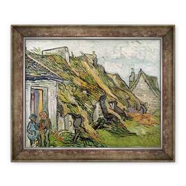 Tablou inramat - Vincent van Gogh - Casute de paie in Chaponval, Auvers-sur-Oise, 50 x 60 cm - - Roveli