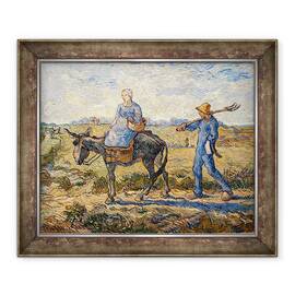 Tablou inramat - Vincent van Gogh - Dimineata, merge la locul de munca, 50 x 60 cm - - Roveli