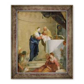 Tablou inramat - Sebastien Bourdon - Prezentarea in templu, 50 x 60 cm - - Roveli