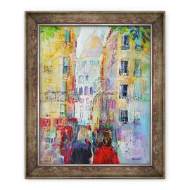 Tablou inramat - Sylvia Paul - O plimbare de seara spre Sacre Coeur, 50 x 60 cm - - Roveli