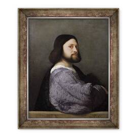 Tablou inramat - Titian - Portret De Barbat, 50 x 60 cm - - Roveli