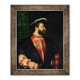 Tablou inramat - Titian - Portretul lui Francisc I 1494-1547 1538, 50 x 60 cm - - Roveli