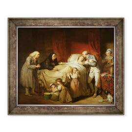 Tablou inramat - Pierre Alexandre Wille - Ultimele momente ale iubitei sotii, 50 x 60 cm - - Roveli