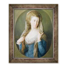 Tablou inramat - Pompeo Girolamo Batoni - Portretul unei femei, identificata in mod traditional ca Margaret Stuart, Lady Hippisley, 50 x 60 cm - - Roveli