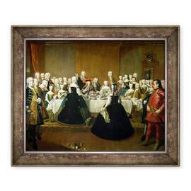 Tablou inramat - Martin II Mytens - Micul dejun de nunta al imparatesei Maria Tereza a Austriei si Francisc de Lorena, mai tarziu Francisc I, 50 x 60 cm - - Roveli