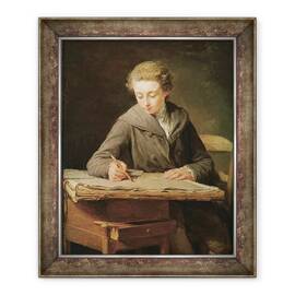 Tablou inramat - Nicolas-Bernard Lepicie - Tanarul desenator, Carle Vernet, 50 x 60 cm - - Roveli