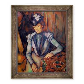 Tablou inramat - Paul Cezanne - Femeie in albastru Madame Cezanne 1900-02, 50 x 60 cm - - Roveli