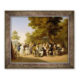Tablou inramat - Louis Leopold Boilly - Politicienii din Gradinile Tuileries, 50 x 60 cm - - Roveli