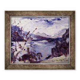 Tablou inramat - Lovis Corinth - Lacul Walchen inconjurat de munti, 50 x 60 cm - - Roveli