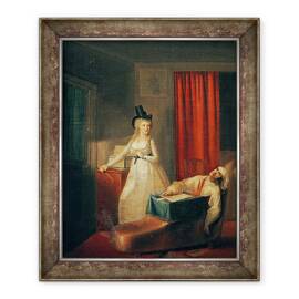 Tablou inramat - Jean-Jacques Hauer - Uciderea lui Marat, 50 x 60 cm - - Roveli