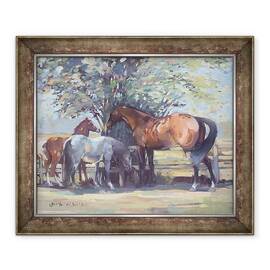 Tablou inramat - Jennifer Wright - Cai - Muste de vara, 50 x 60 cm - - Roveli
